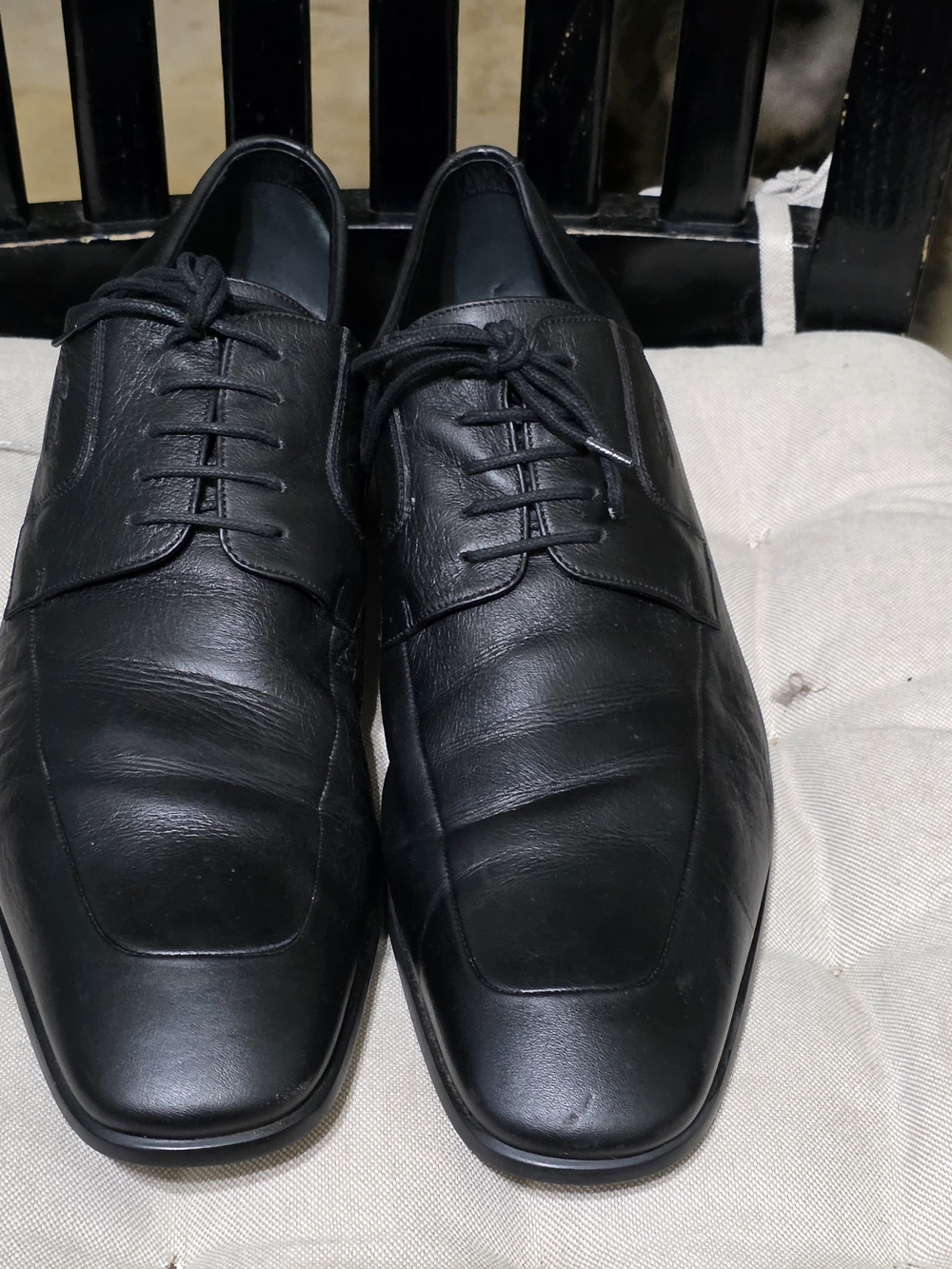 Mens Gucci Black Leather Lace-Up Derby Oxfords Us3d Size 9.5